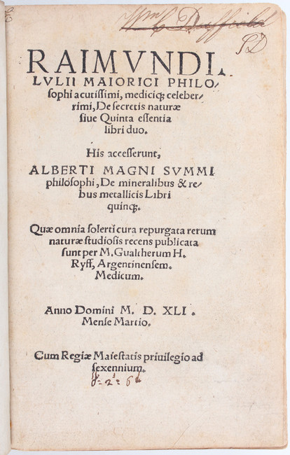 Lull, De secretis naturae
Lull, R. De secretis naturae sive quinta essentia libri duo. His - Image 2 of 5