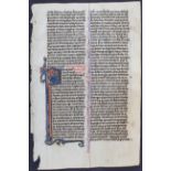 Biblia latina, 1 Bl. (König)
Biblia latina. - König. - Einzelblatt aus derselben Bibelhandschrift,