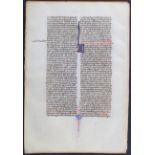 Biblia latina, 8 Bll. (Ezechiel u.a.)
Biblia latina. - 8 Bll. aus derselben Pergamenthandschrift,