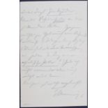 Schweninger, Eigenh. Brief m. U.
Bismarck, O. v. - Schweninger, Ernst (Mediziner u.