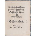 Luther, Vom Schem Hamphoras
Luther, M. Vom Schem Hamphoras: Und vom Geschlecht Christi. Matthei am