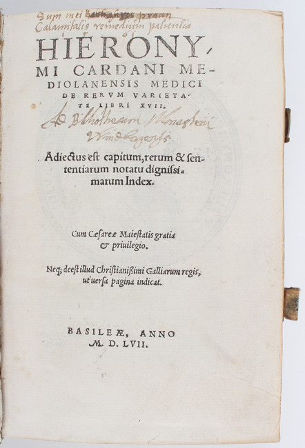 Cardano, De rerum varietate libri
Cardano, G. De rerum varietate libri XVII. Basel, H. Petri, - Image 2 of 7