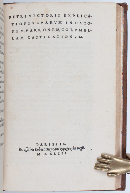 (Scriptores rei rusticae)
(Scriptores rei rusticae). 4 (von 5) Tle. in 1 Bd. Paris, R. Stephanus ( - Image 5 of 5