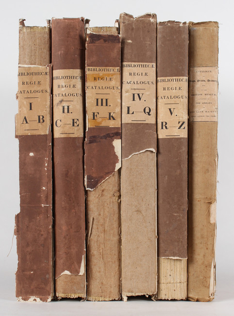 Barnard, Bibl. Regiae Catalogus / 6 Bde.
Kataloge. - (Barnard, F. A.). Bibliothecae Regiae - Image 3 of 5