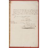 Bethmann, Brief mit Unterschrift / 2 Bll
Autographen. - Bethmann, Simon Moritz v. (Bankier; 1768-
