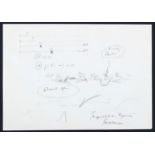 Stockhausen, Hymnen. 6 Bll.
Autographen. - Stockhausen, Karlheinz (Komponist; 1928-2007). 6