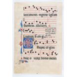 Antiphonar, 1 Bl. (gr. Initiale "O")
Antiphonar. - Einzelblatt aus einer liturgischen Handschrift