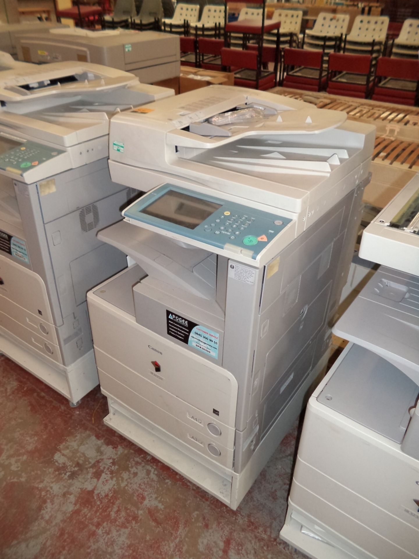 Canon model IR3225N floorstanding copier incorporating 2 off paper cassettes each adaptable for A3