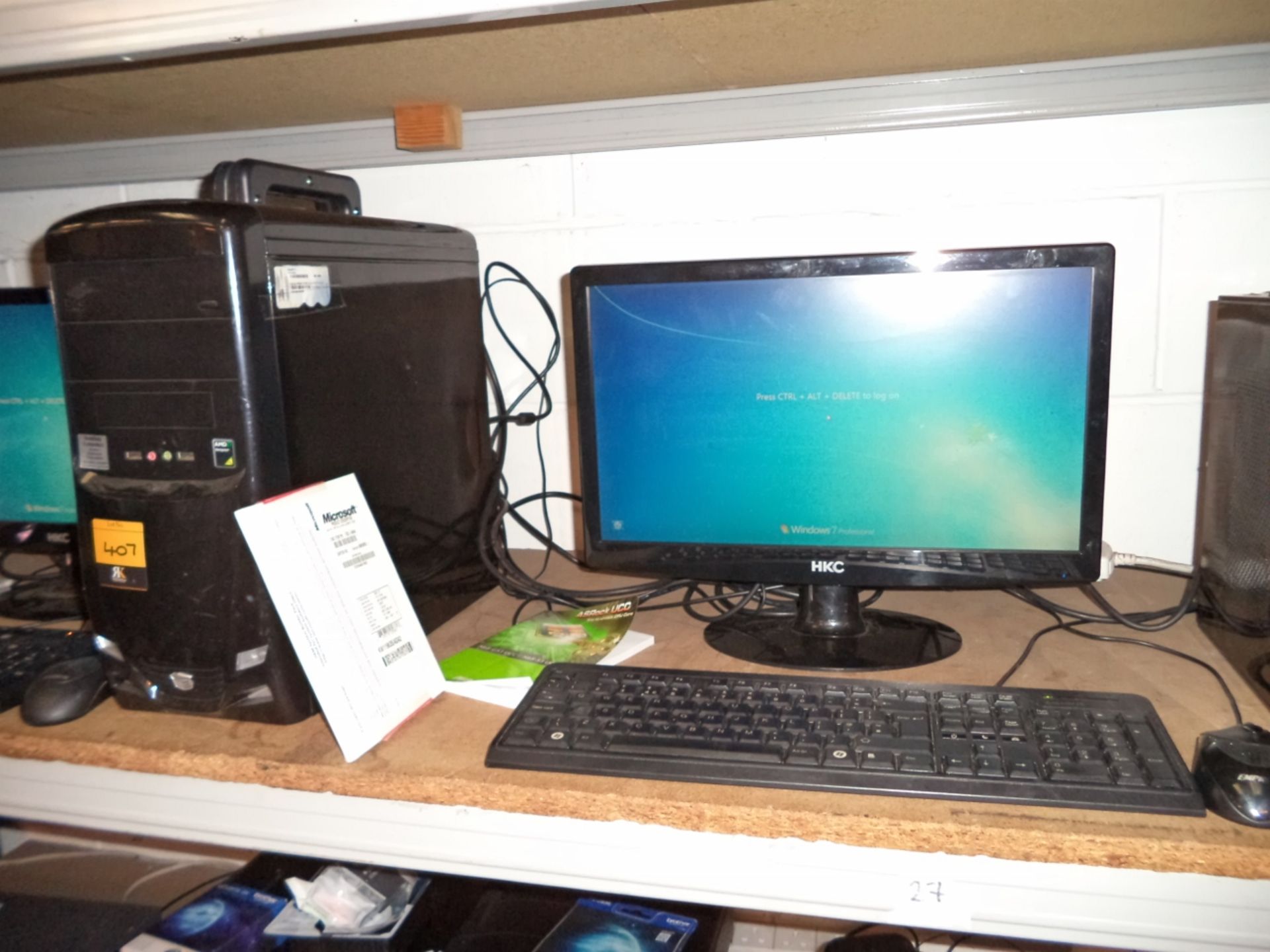 Desktop computer with AMD Sempron 140 processor @ 2.7GHz, 4Gb RAM, 250Gb HDD, DVD multi recorder,
