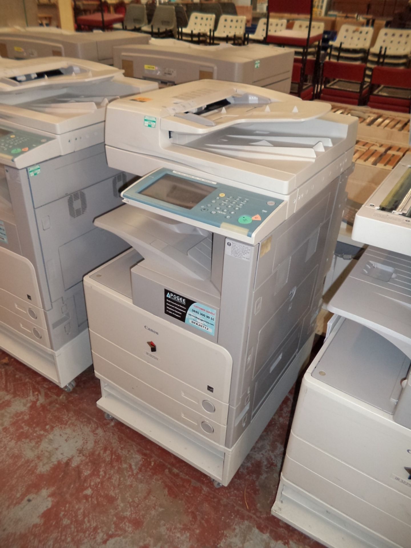 Canon model IR3225N floorstanding copier incorporating 2 off paper cassettes each adaptable for A3