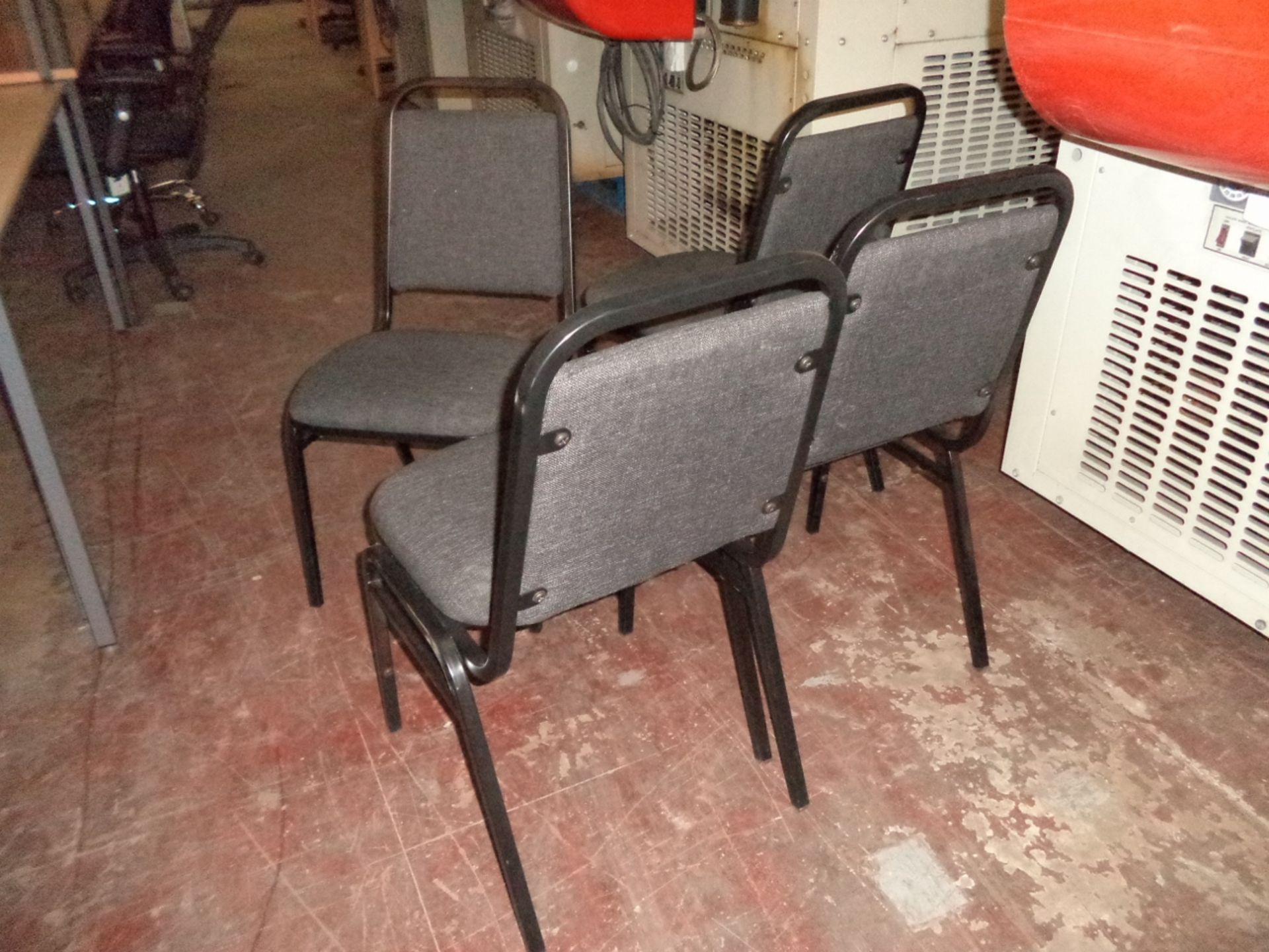 4 matching banqueting-style/meeting-style grey tweed chairs - Image 3 of 3