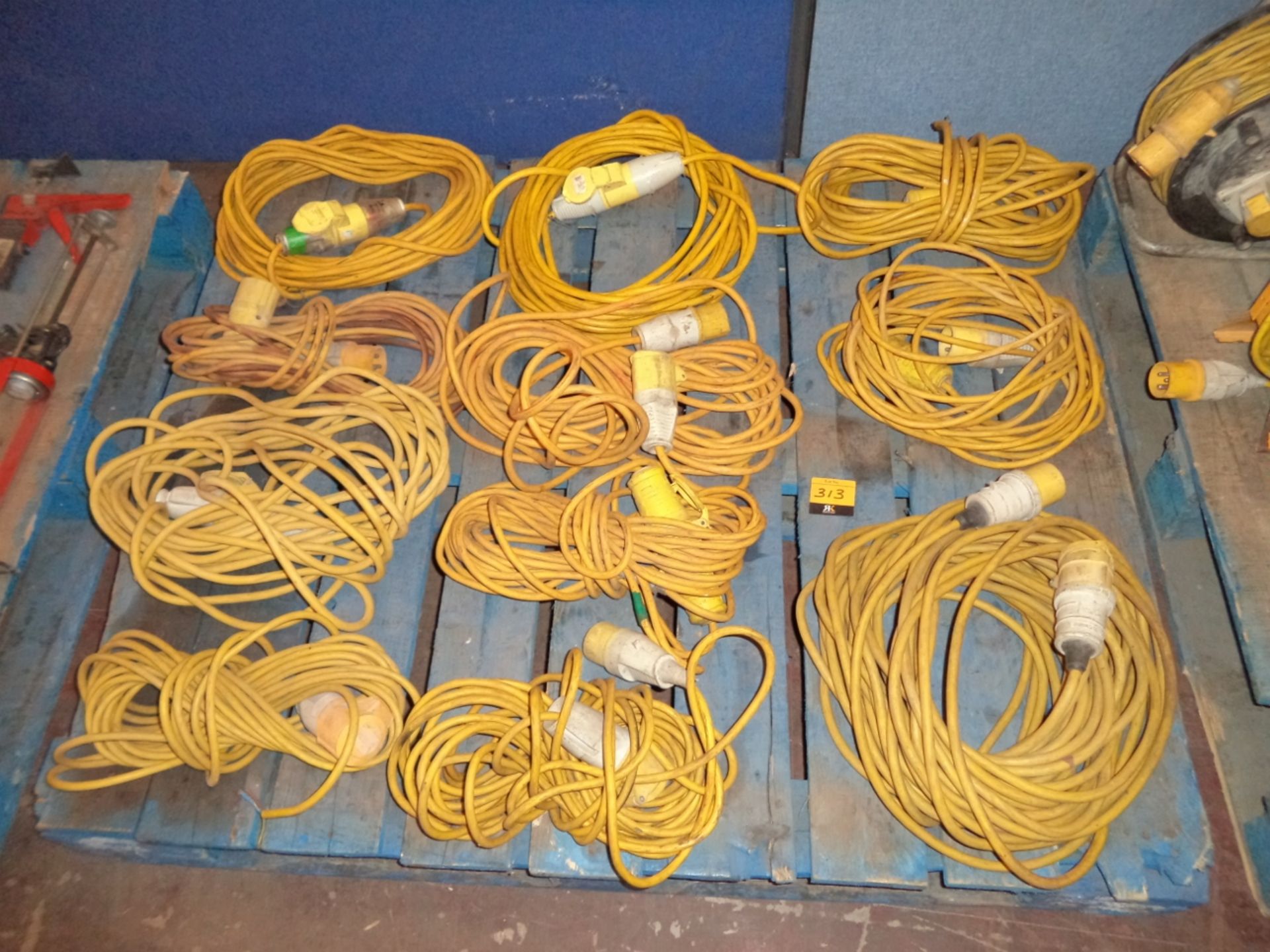 Contents of a pallet consisting of 11 assorted, primarily 110v, extension cables