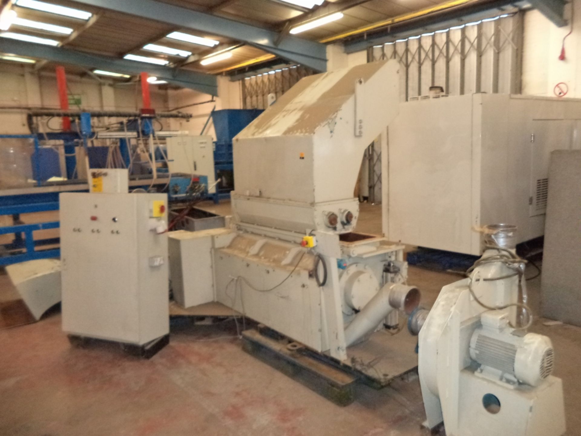 Large granulator system including motors, control panel, feeder funnel and motorised feeder - Image 2 of 9