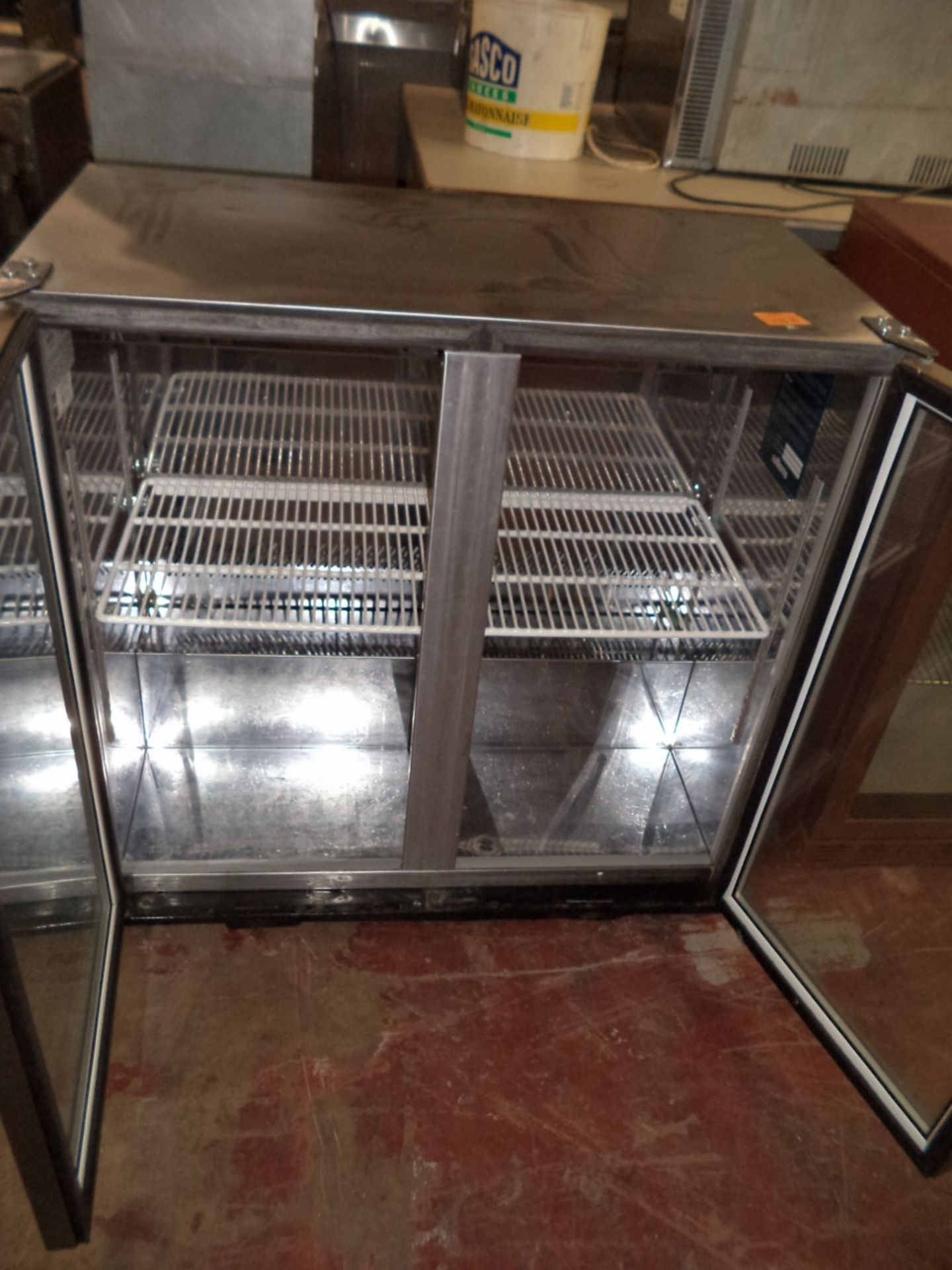 Williams model BC2SS brushed steel twin door clear fronted bar fridge - Image 3 of 4