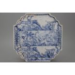 A fine blue and white Delft presentoir with mythological scenes 18th C. This unusual presentoir on