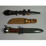 A Fairbairn-Sykes Commando-style dagger marked 'R. Cooper Sheffield England' together with