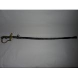 A WWII German dovehead Officer's sword with swastika and eagle crossguard and scabbard