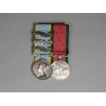 A Crimea and Turkish Crimea pair of medals to Pte. A. Roy, 79th Foot; Crimea Medal with Alma,