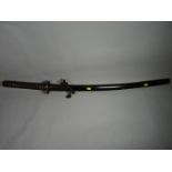 A Japanese-style katana in lacquered scabbard with complete fittings