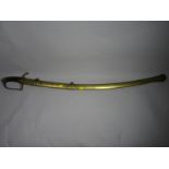 A nineteenth century Officer's dress sword with brass scabbard and fittings, 33 ins ( 84 cms) blade