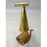 Brass ear-trumpet and copper-tin ear trumpet