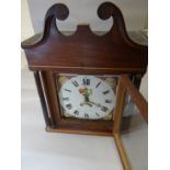 An early nineteenth century string inlaid mahogany thirty-hour longcase clock, having a painted dial