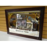 A public house advertising mirror for 'Messrs Renton & Co' in a reeded frame, 39 ins x 29 ins (100 x