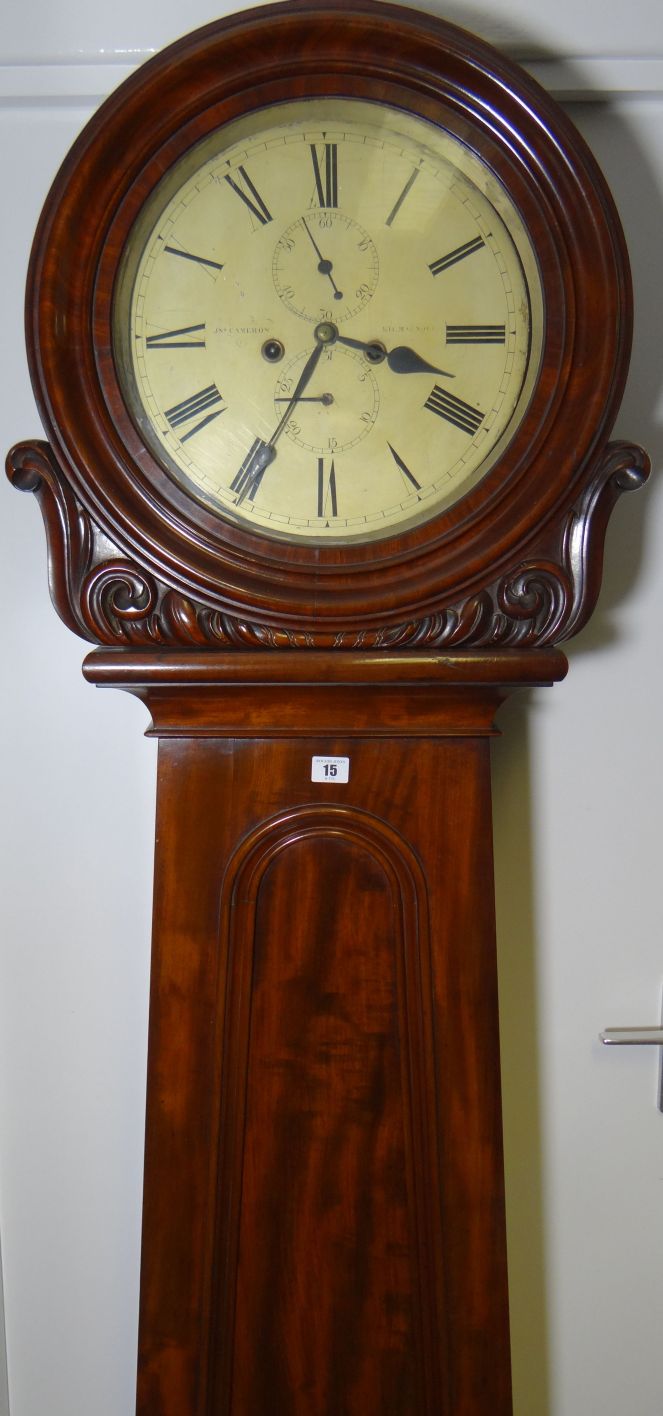 A Scottish Victorian mahogany encased eight-day longcase clock by J Cameron of Kilmarnock, with