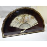 A fine quality turn of the century wedding fan with finely carved ivory handle and blades and having