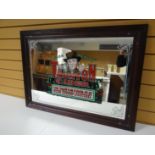 A public house advertising mirror for 'Taunton Cider' in a reeded frame, 37 x 27 ins (94 x 69 cms)