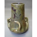 A Clement Massier gold lustre-glazed 'Champignon' four-handled studio vase marked 'C Mr. Golfe-