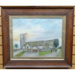 WATERCOLOUR: Obediah Hodges, entitled 'The Parish Church, Bedwelly, 1916' signed, 15.75 x 19.75