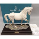 A boxed limited edition (591/1500) Royal Doulton horse sculpture 'The Lipizzaner' DA243 on a