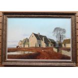 OIL ON CANVAS: Gerald D Coulson - entitled verso 'A Cotswold Farmstead' , signed, 23.5 x 36 ins (