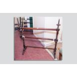 A good sized Georgian mahogany tapestry stretcher with twisted supports and cross stretcher (one