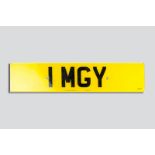 Car registration number plate '1 MGY' with retention certificate