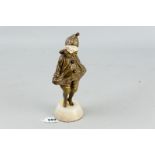 A Demetre H Chiparus bronze and ivory headed figure dressed as a Pierrot or little clown standing