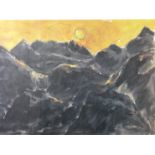 SIR KYFFIN WILLIAMS RA artist’s proof coloured print - sunset over Snowdonia, signed in full, 13.