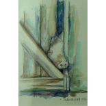 SARAH HOPKINS watercolours, three - all signed and dated 1991 - 1. a gentleman with a stick, 8.5 x