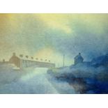 CHRIS GRIFFIN two watercolours - 1. terrace with drifting clouds, signed and dated 1987, 4.75 x 6.75