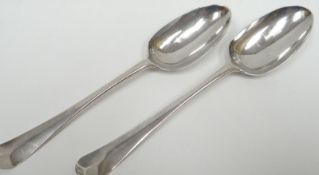 A George III silver spoon with engraved rat-tail handle initialled 'PB', clear marks for London