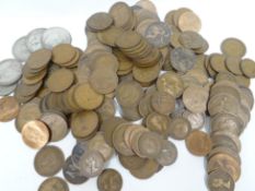 A very large quantity of old British coinage including hundreds of copper pennies, three-pences etc