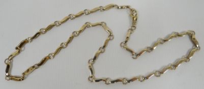 A modern 9ct yellow gold fancy-link necklace, 24gms