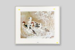 CHARLES FREDERICK TUNNICLIFFE coloured limited edition (489/500) print - wading ducks, signed in