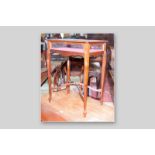 An Edwardian mahogany bijouterie cabinet, glass sided with glass top lift-up lid and velvet lined