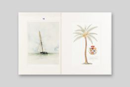 H N SHIRLEY unframed coloured limited edition (73/475) print of a sailing yacht, signed and entitled