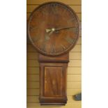 An nineteenth century tavern or 'Act of Parliament' mahogany wall-clock with unusual wooden dial and