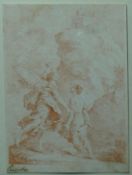 PIAZETTA later etching print - angel directing a figure to a higher kingdom, bears signature, 5.5