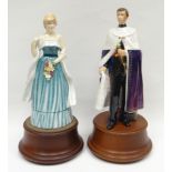 A pair of limited edition (787/1500) Royal Doulton Royal Marriage figures for HRH Prince of Wales (