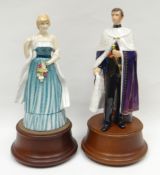 A pair of limited edition (787/1500) Royal Doulton Royal Marriage figures for HRH Prince of Wales (